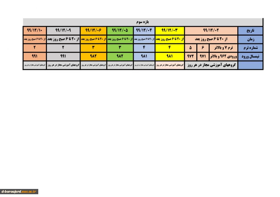 زمانبندی حذف و اضافه 3