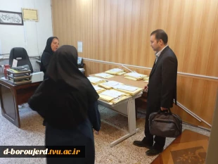 بازدید رئیس آموزشکده دختران بروجرد به همراه نمایندگان نظارت و ارزیابی دانشگاه ملی مهارت از روند برگزاری آزمون های پایان ترم نیمسال دوم سال تحصیلی 1404 9